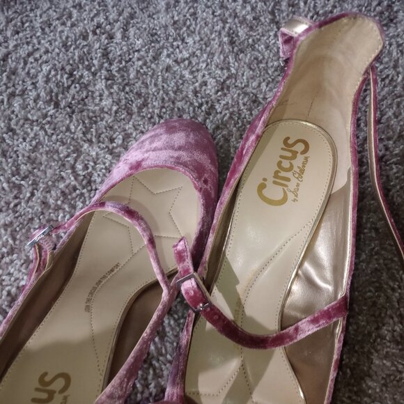 NWOT Circus by Sam Edelman JOYCE Mauve Velvet Mary Jane Shoes - Picture 7 of 8